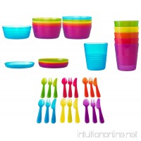 Ikea 42 Pcs Kalas Kids Plastic BPA Free Flatware  Bowl  Plate  Tumbler Set  Colorful - B00KGBUF1C